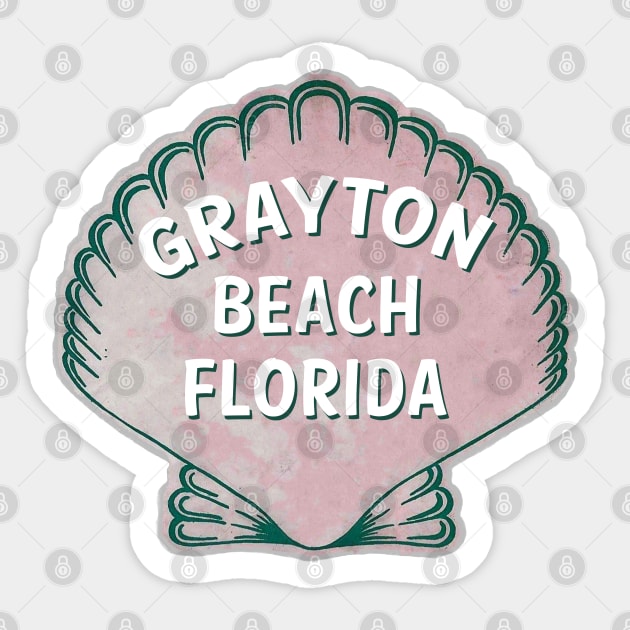 Grayton Beach Florida Vintage Shell Sticker by TravelTime